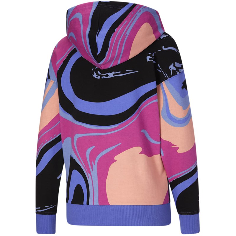 PUMA MARBELED AOP HOODIE BAJA BLUE
