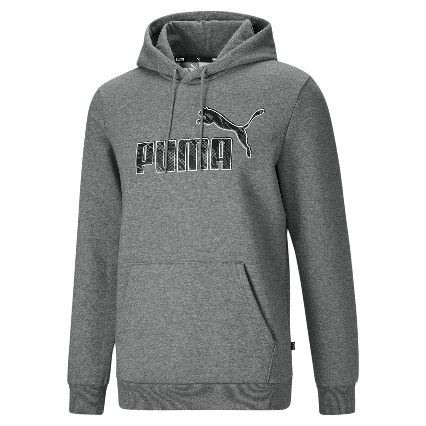 Puma Men's Graphic Hoodie- Medium Gray Heather
