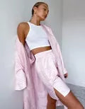 PUMA Summer Luxe Satin Kimono- Rosewater