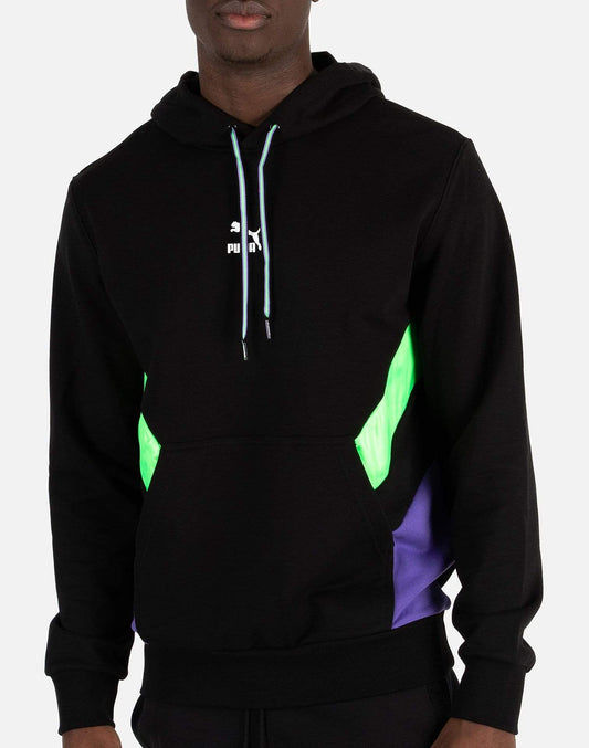 Puma Men's  TFS Hoodie Black-Fluo Green