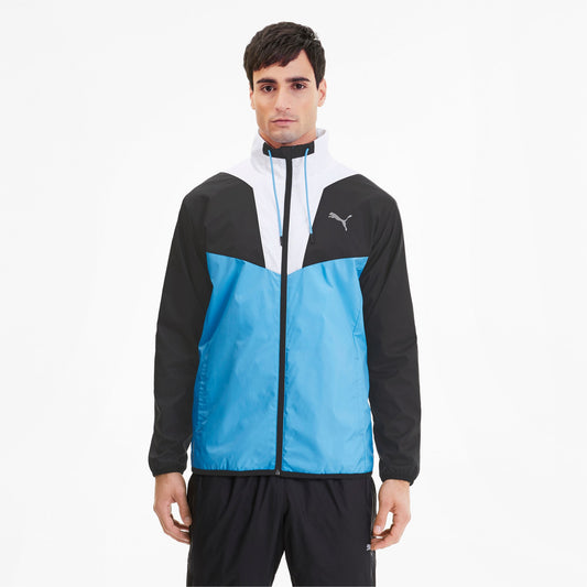 Puma Men's Reactive Woven Track Jacket Ethereal Blue-Black-White
