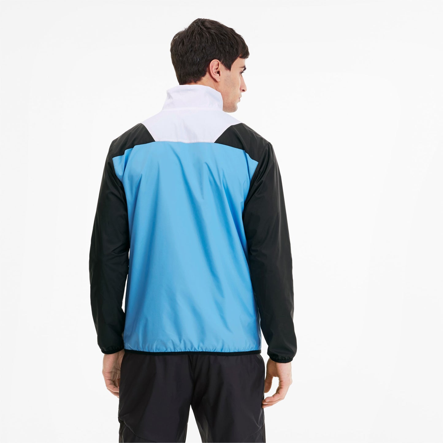 Puma Men's Reactive Woven Track Jacket Ethereal Blue-Black-White