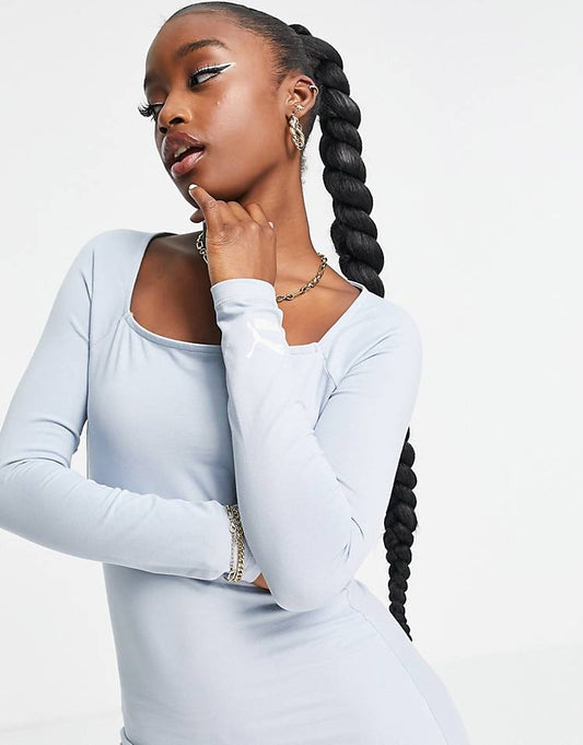 Puma Women's Bodycon Dress- Blue Fog